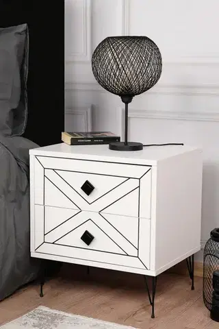 Nočný stolík Luna biely