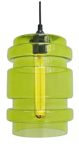 Závesná lampa zo zeleného skla + žiarovka E27 60W Decorado