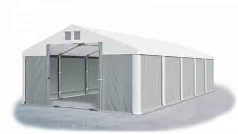 Skladový stan 5x10x2,5m strecha PVC 560g/m2 boky PVC 500g/m2 konštrukcie ZIMA PLUS Bílá Šedá Bílá