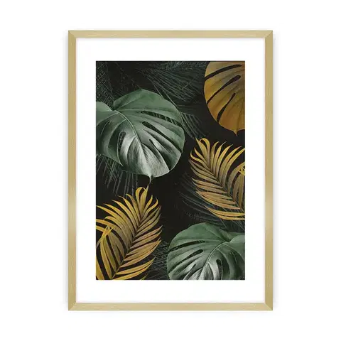 Dekoria Plakat Golden Leaves I, 40 x 50 cm, Ramka: Złota