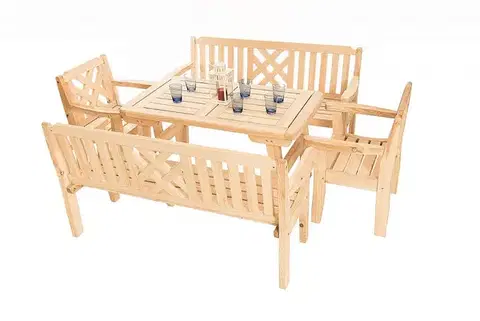 DEOKORK Masívne záhradné lavice z borovice ROMANTIC (32 mm) - rôzne dĺžky 150 cm