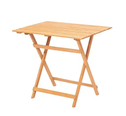 Skladací záhradný odkladací stolík Lipo 80 cm z masívu hnedý