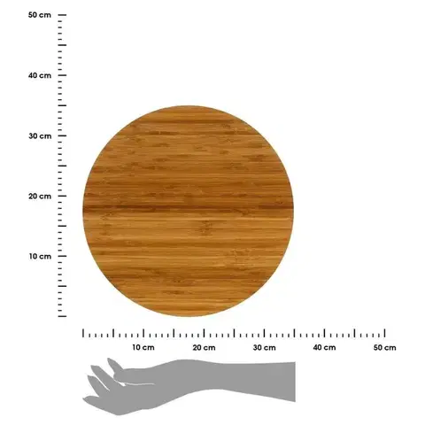 Otočná bambusová doska 35 cm hnedá