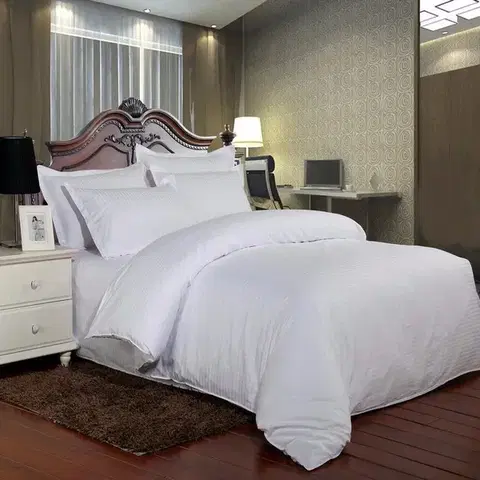 3 dielne Obliečky damaškové Hotel biele 200x140cm+90x70cm+45x45cm TiaHome