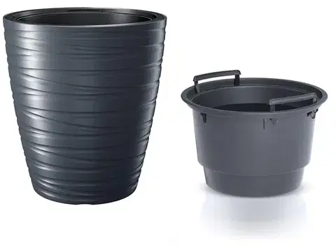 Kvetináč s vložkou MAXE antracit