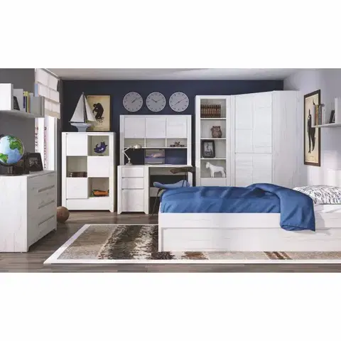 KONDELA Angel Typ 90 3S 90 posteľový rám s úložným priestorom biela / craft