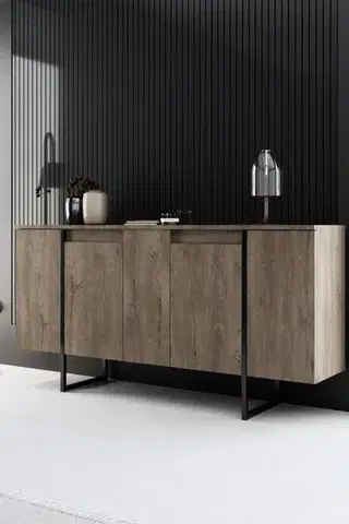 Konzolový stolík Luxe - Walnut, Black