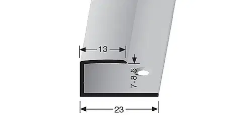 Ukončovací profil 13 mm pre krytiny od 7 do 8,5 mm (skrutkovací) | Küberit 010 Stříbro F4