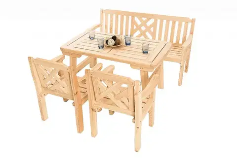 DEOKORK Masívne zahradné kreslo z borovice ROMANTIC (32 mm)