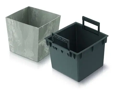 Kvetináč NURBI CUBE BETON EFFECT antracit
