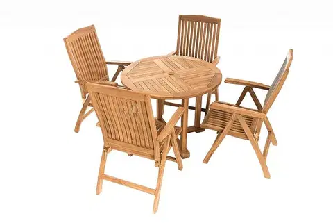 DEOKORK Záhradné teakové polohovacie kreslo LAGUNA (teak)