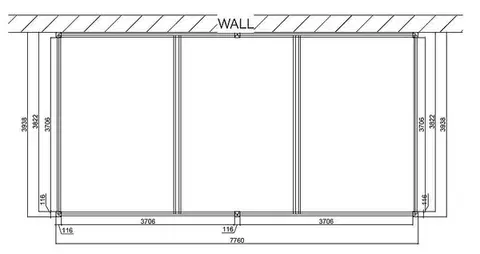 DEOKORK Záhradná hliníková pergola do steny 8x4 m (antracit)