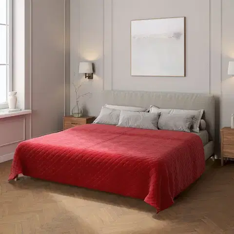 Dekoria Prehoz prešívaný do kosoštvorcov, Rød, Velvet, 704-15