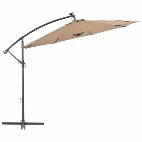Konzolový slnečník s LED svetlami Ø 300 cm