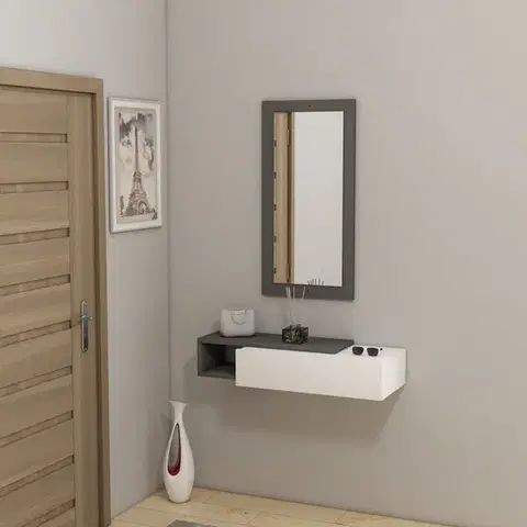 Príborník Vien - Anthracite, White