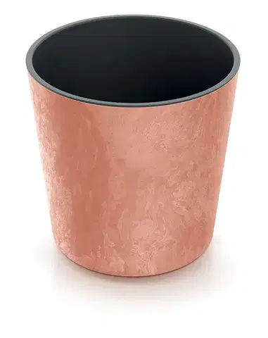 Kvetináč NURBI ROUNDED BETON EFFECT tehlovo červený