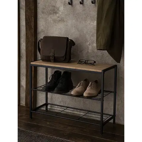 Oceľová botníková polica LOFTY Rack 3