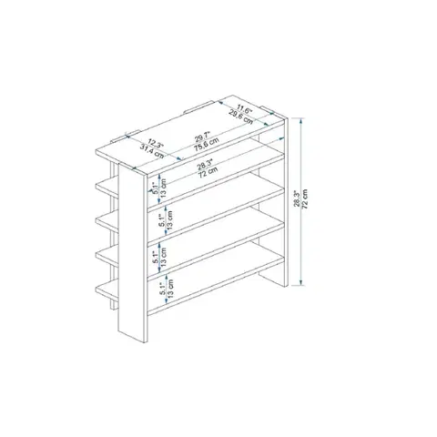 Skrinka na topánky / Botník Sargel - Atlantic Pine