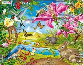 Puzzle Rastliny a Včely - Virágok és rovarok (puzzle v maďarčine) Larsen NB-4