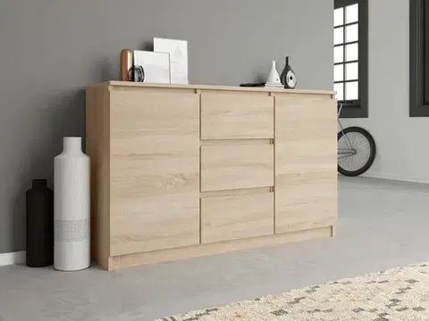 Komoda 2D3S Saloe svetlohnedá