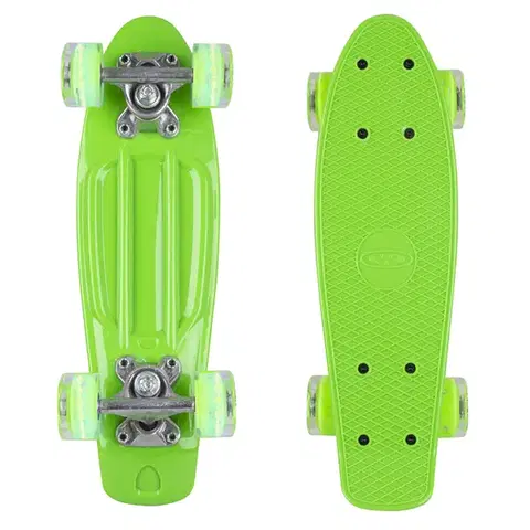 Mini pennyboard WORKER Pico 17" so svietiacimi kolieskami Farba zelená doska, zelené kolieska