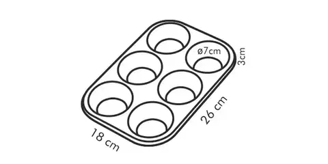Tescoma forma 6 muffinov DELÍCIA 26x18 cm