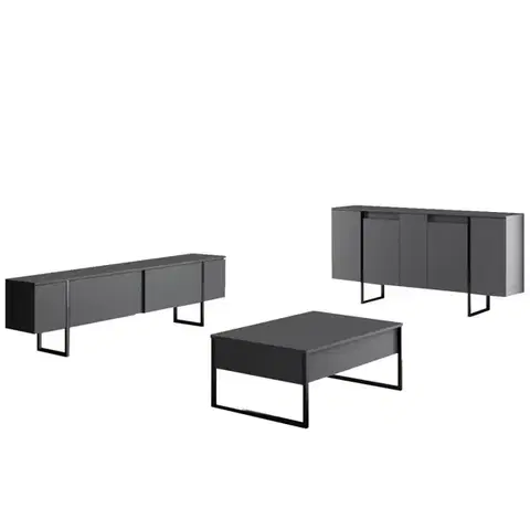 Konzolový stolík Luxe - Anthracite, Black