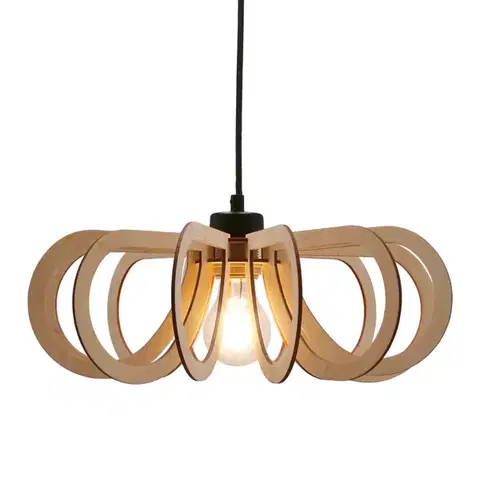 Závesná lampa Eco 5 1x40W E27 drevené tienidlo