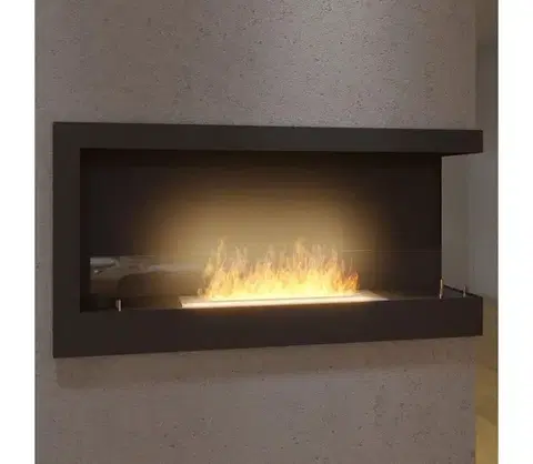 InFire - Rohový BIO krb 45x90 cm 3kW čierna Corner 900 R