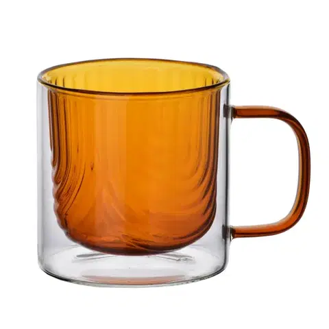 Sklenený hrnček PETER HONEY 320 ml číry/medový