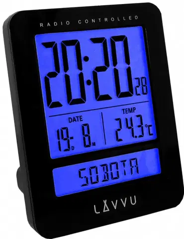 Digitálny budík riadený rádiovým signálom LAVVU LAR0021 Duo Black