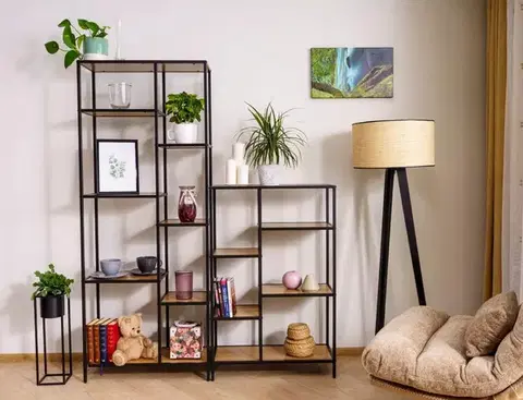 Regál Costa B 70 cm dub prírodný/čierny