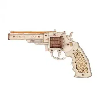 Drevené 3D puzzle Revolver - mechanický