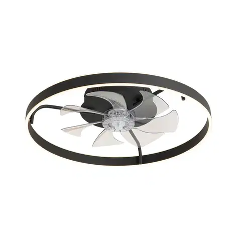 Stropný ventilátor čierny 70 cm vrátane LED stmievateľný s diaľkovým ovládaním - Maddy