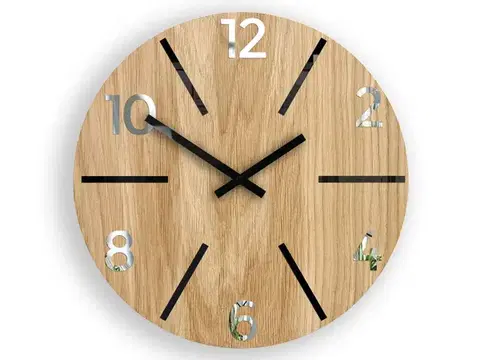 Drevené nástenné hodiny Aksel 33 cm dub - výber z 7 prevedení