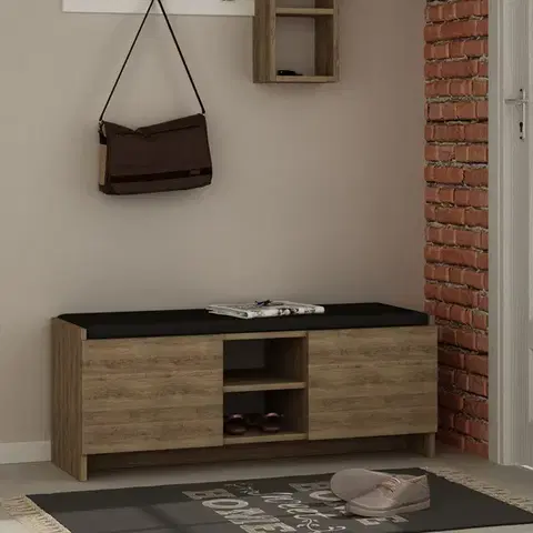 FUN botník so sedákom, tmavý dub