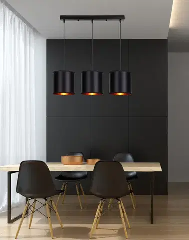 Závesná lampa čierna 3xE27 Candida