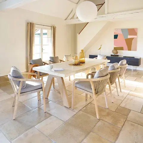DEOKORK Záhradný jedálenský stôl z akácie/cement RICHMOND 250x100 cm