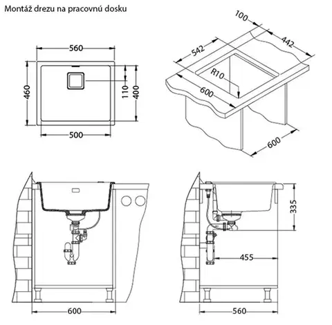 Alveus Granitový drez QUADRIX 50 | čokoládová
