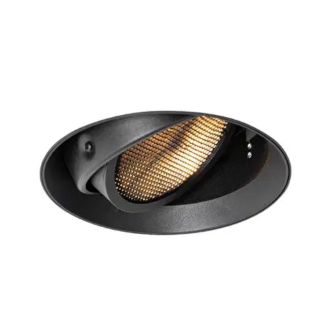 Moderné zapustené bodové svetlo čierne GU10 AR111 okrúhle bez rámu - Oneon Honey