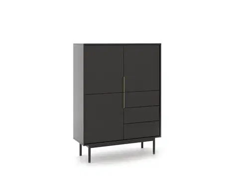 Vysoká komoda Viva 104 cm čierna