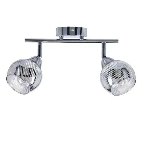 Stropná lampa Virginia s chrómovým pásikom, zrkadlové tienidlo e14