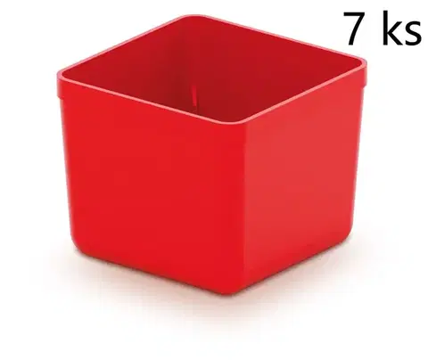 Súprava úložných boxov 7 ks UNITEX 5,5 x 5,5 x 16,5 cm červená