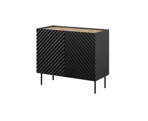 Komoda Onda 2D čierna/dub artisan