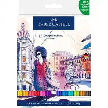 Popisovač Faber-Castell Goldfaber Aqua Dual Marker 12 ks