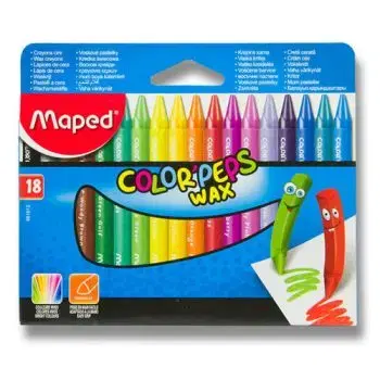 Voskové pastelky MAPED Wax 18 ks