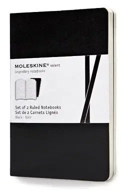 Zápisníky MOLESKINE Volant 2 ks linajkové čierne S