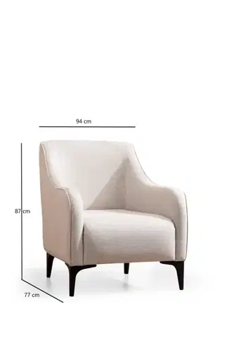 Kreslo ušiak Belissimo - Off White
