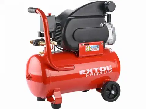 EXTOL PREMIUM Kompresor olejový, nádoba 24L, príkon 1,5kW, max 8bar