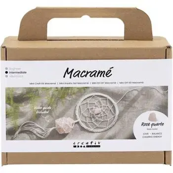Mini kreatívna sada Makramé - Lapač snov s ruženínom